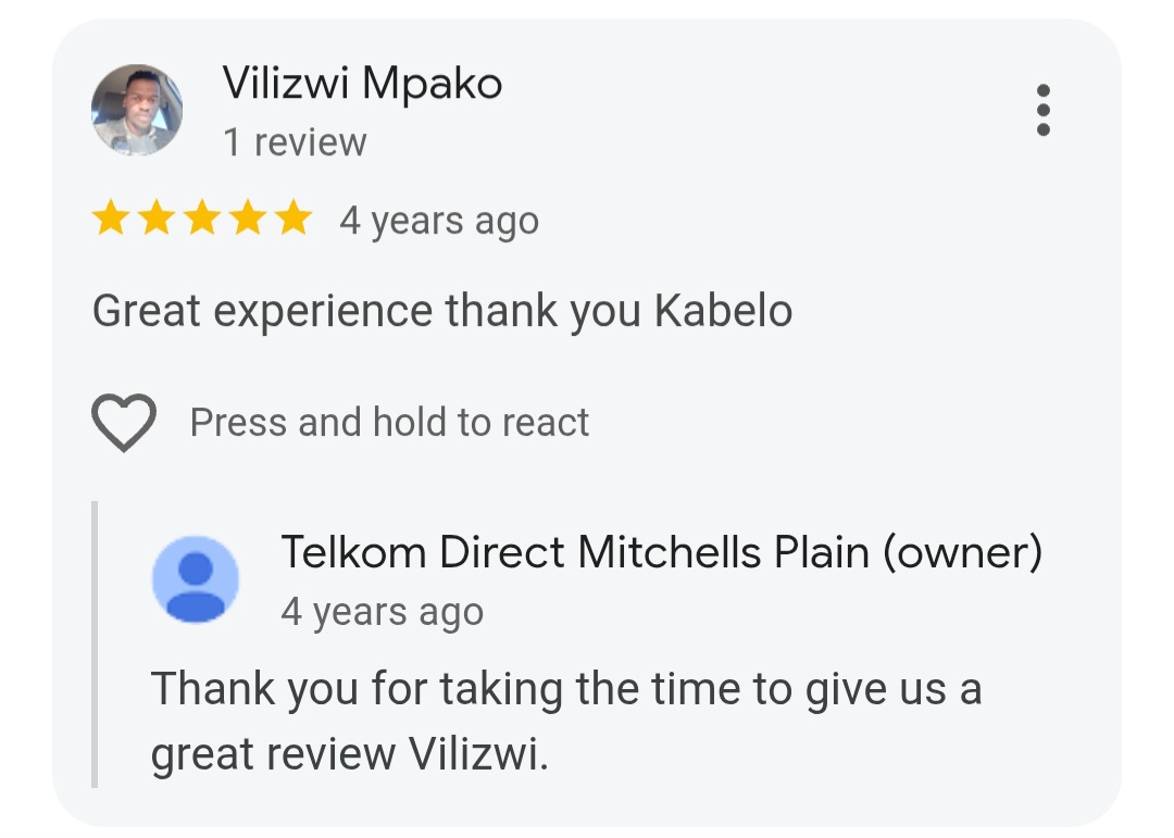Telkom Customer Review 3